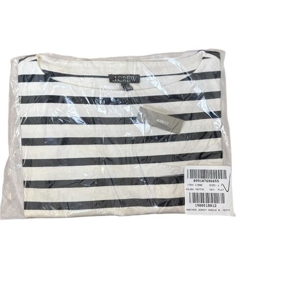 NWT J CREW Boatneck muscle T-shirt in stripe mariner cotton - Picture 6 of 7
